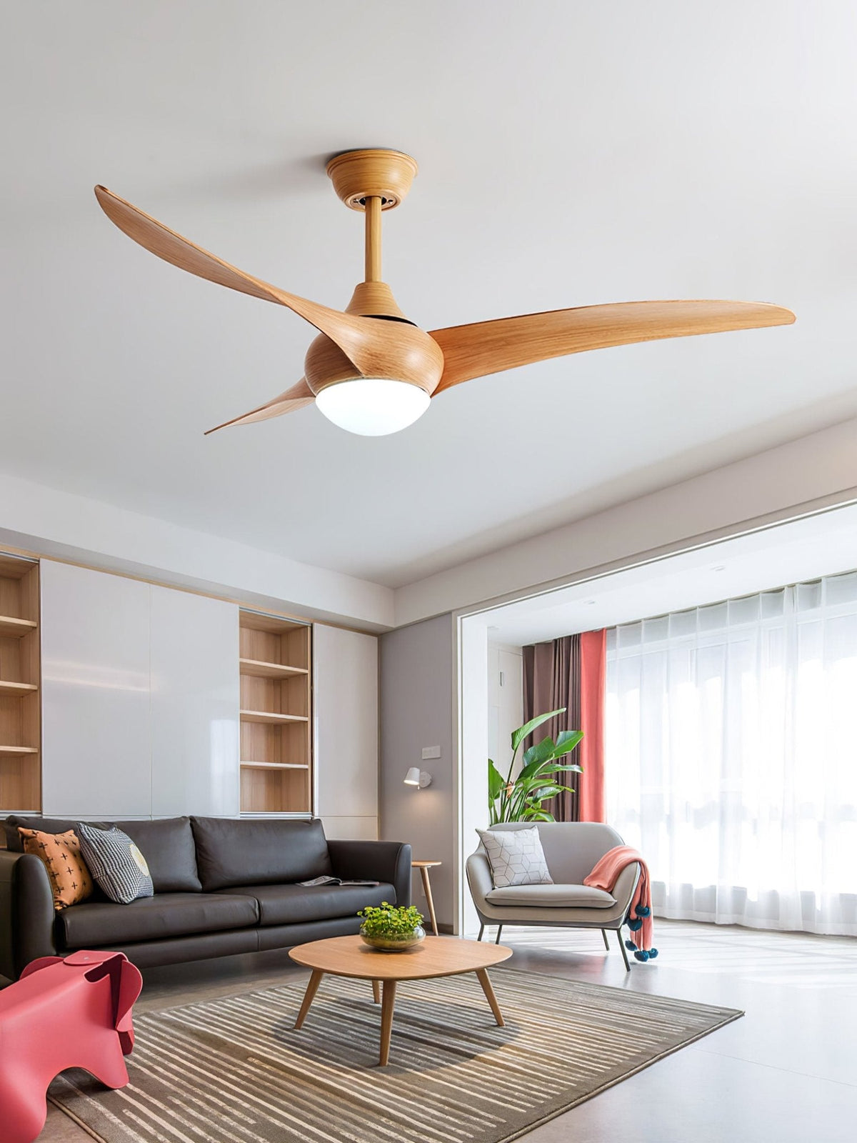 Selerena Natural Traditional Ceiling Fan Light