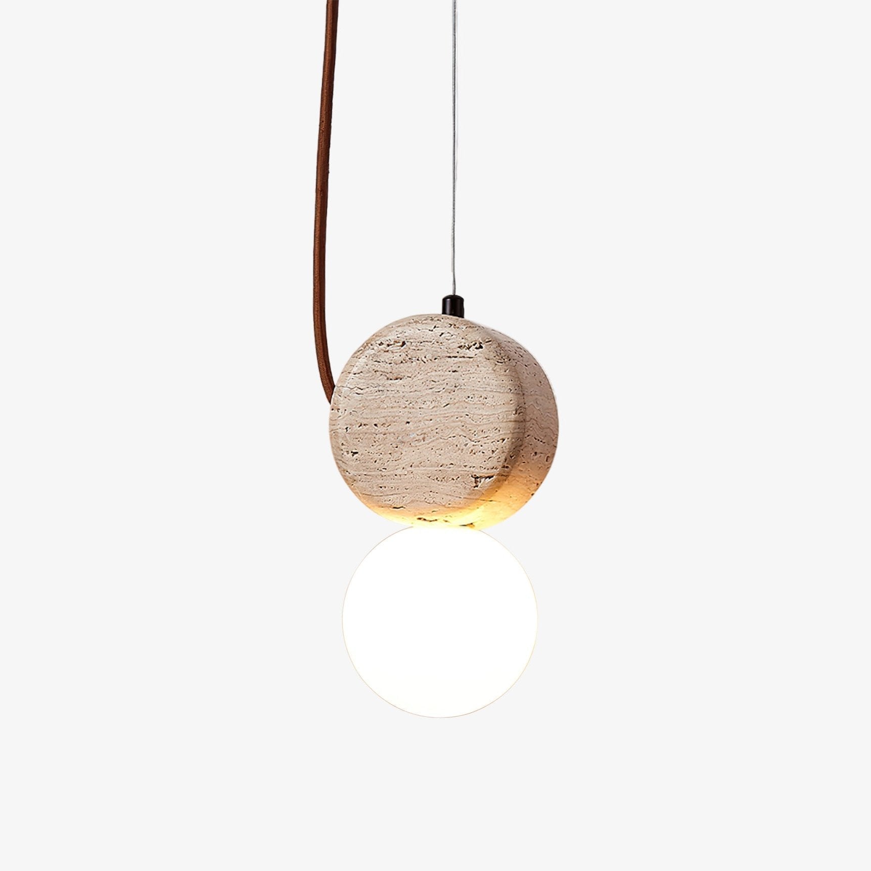 Zosolyra Double-Disc Travertine Pendant Light