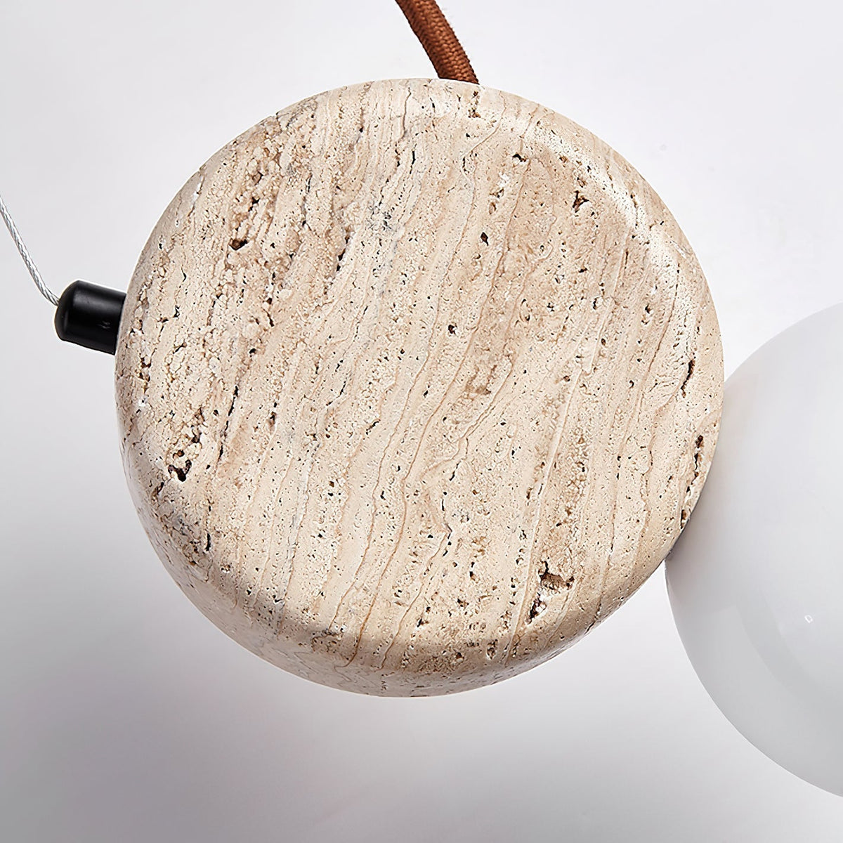 Zosolyra Double-Disc Travertine Pendant Light