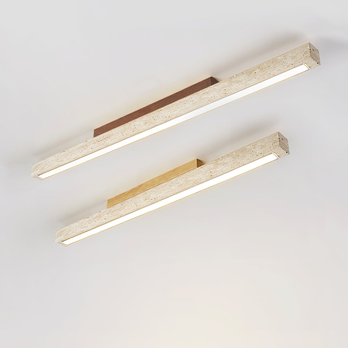 Valinian Minimalist Travertine Linear Ceiling Light