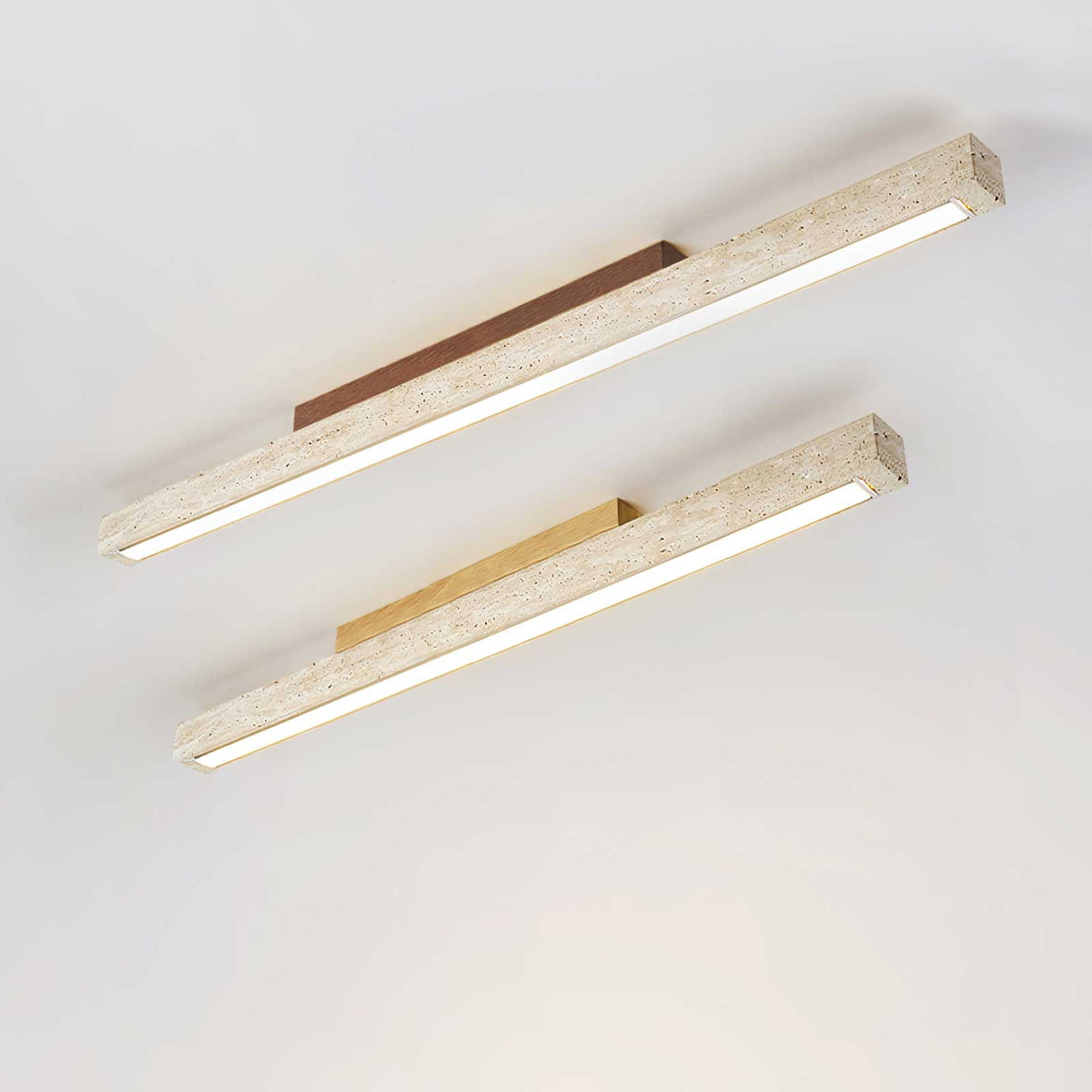 Valinian Minimalist Travertine Linear Ceiling Light