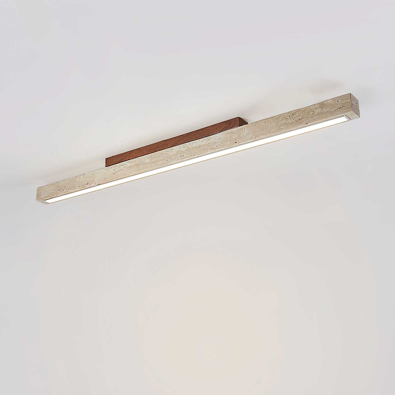 Valinian Minimalist Travertine Linear Ceiling Light