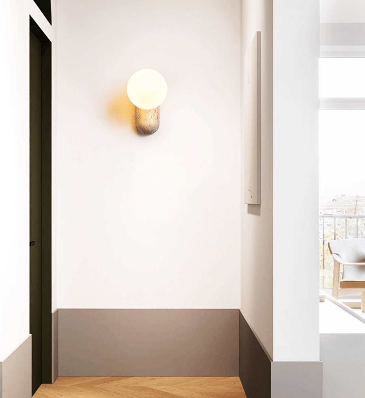 Aeralis Travetine Pebble Wall Light