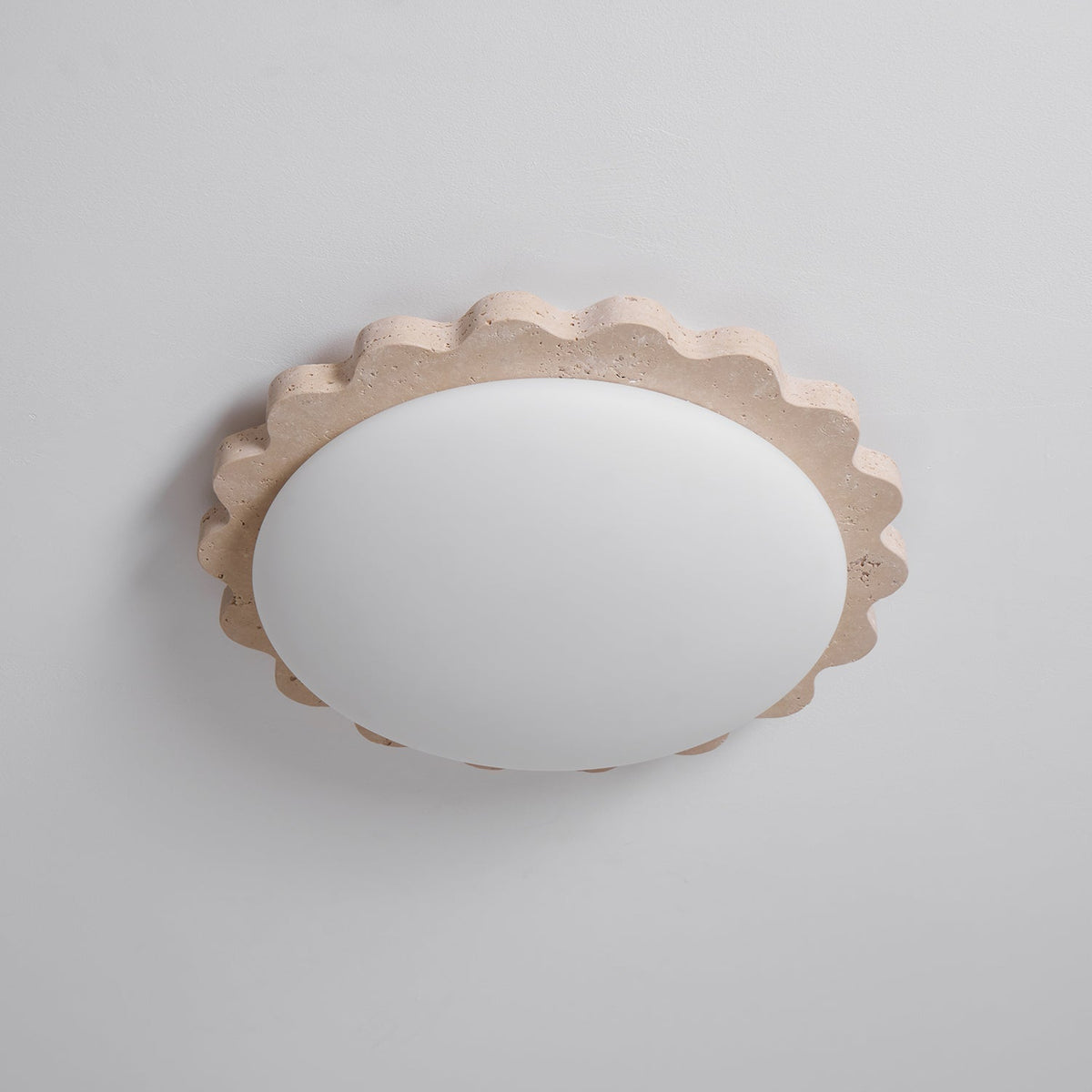 Crestwood Travertine Scallop Edge Ceiling Light