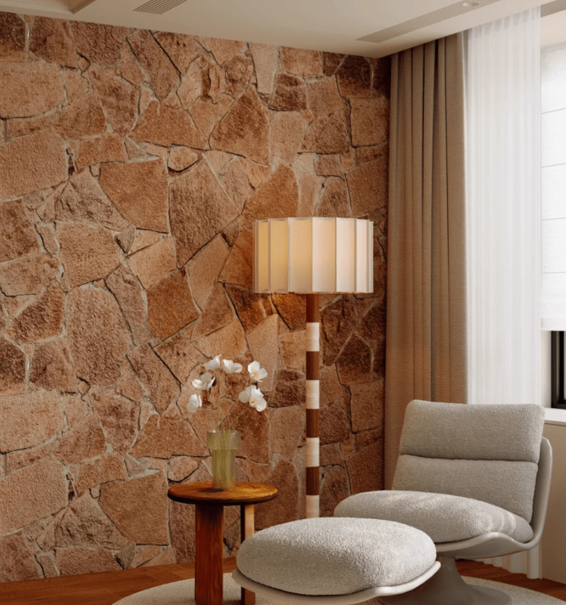 Vrys Travertine  Striped Floor Lamp