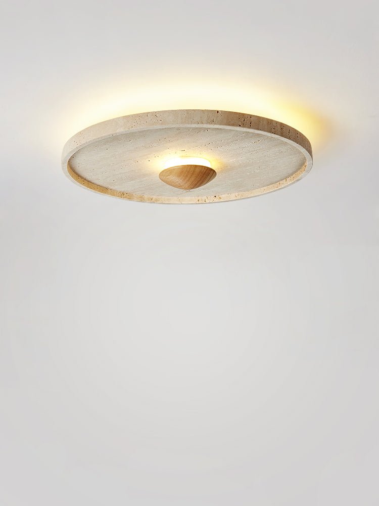 Gino Yellow Travertine Halo Ceiling Lamp Wall Light