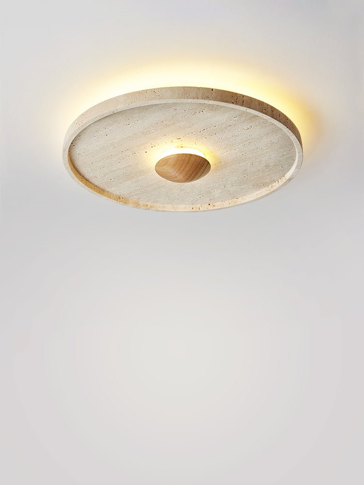 Gino Yellow Travertine Halo Ceiling Lamp Wall Light