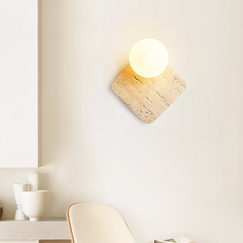 Pia Elmwood Globe Wood Wall Lamp
