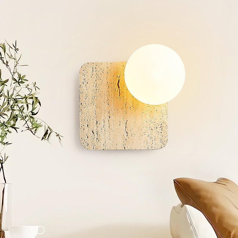 Pia Elmwood Globe Wood Wall Lamp