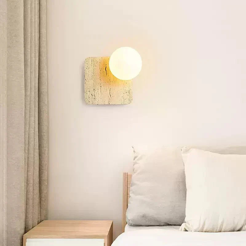 Pia Elmwood Globe Wood Wall Lamp