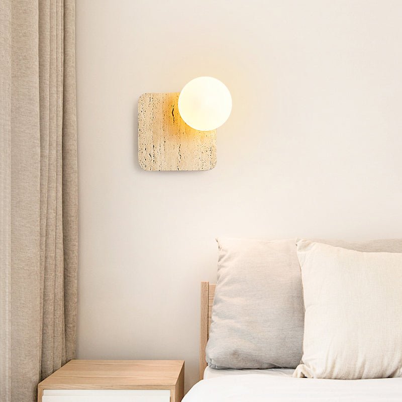 Pia Elmwood Globe Wood Wall Lamp