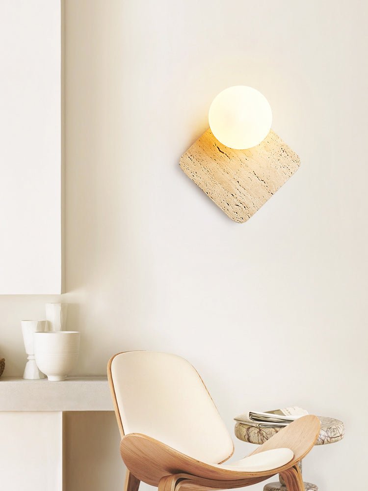 Pia Elmwood Globe Wood Wall Lamp