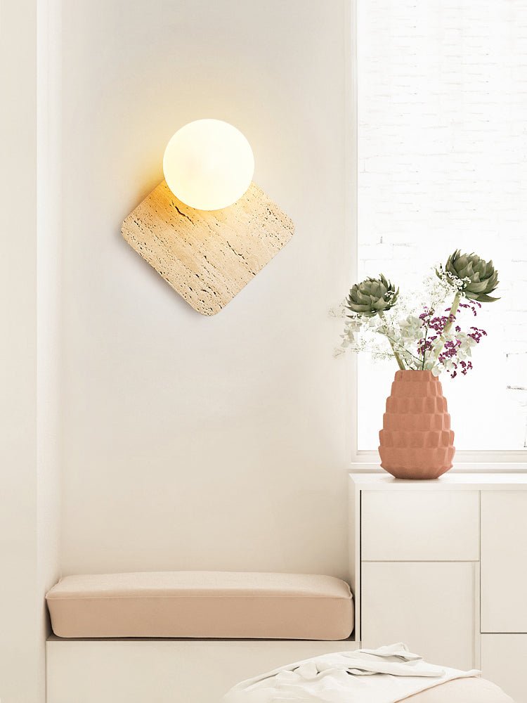 Pia Elmwood Globe Wood Wall Lamp