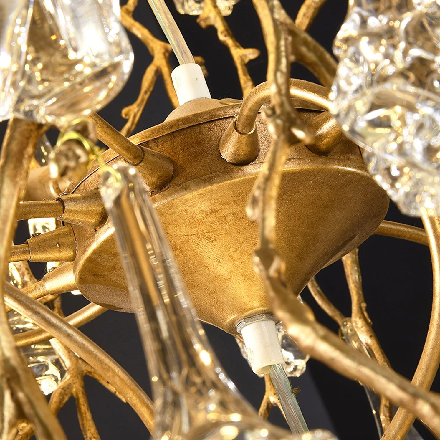 Abeleisa Tree Branch Staircase Brass Crystal Chandelier