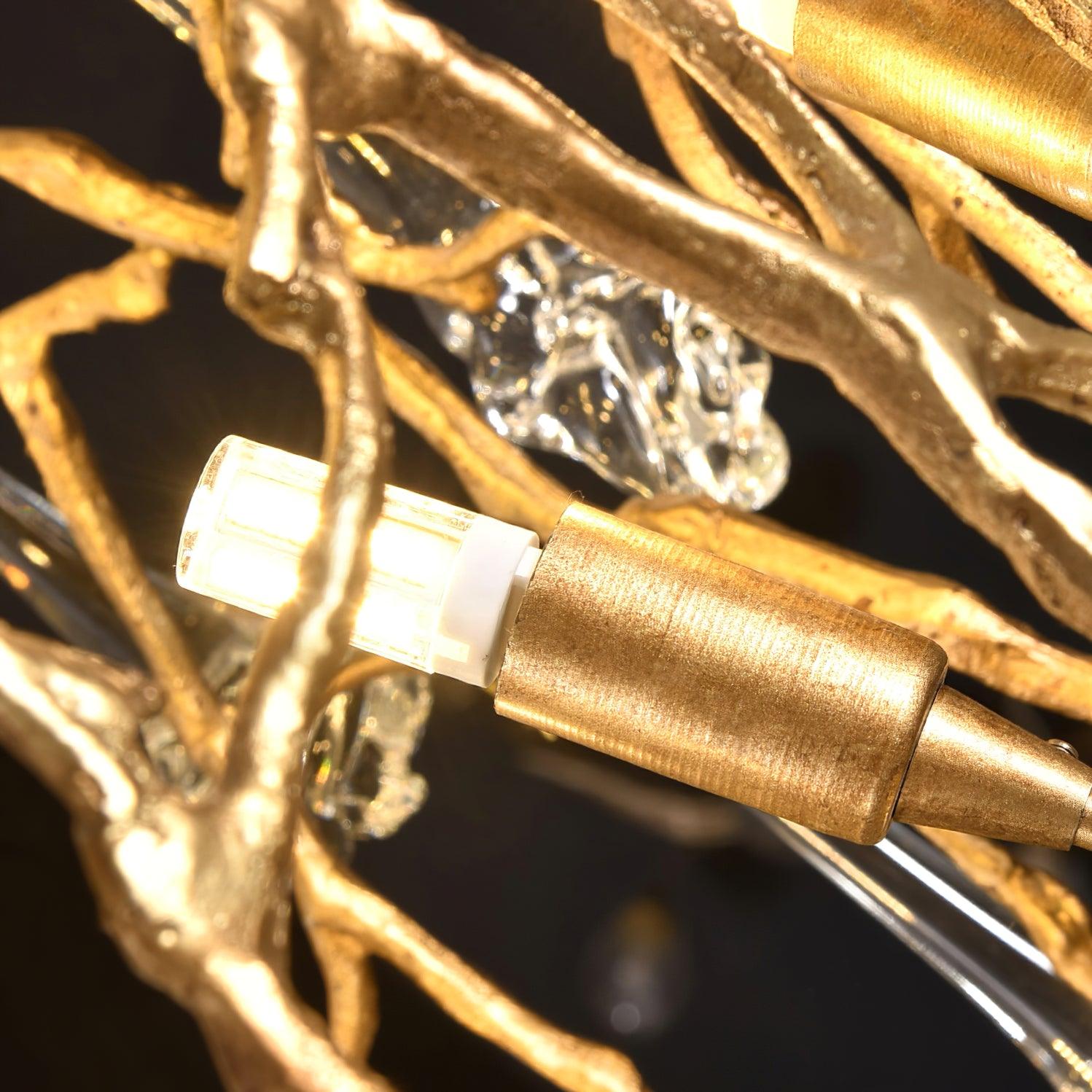 Abeleisa Tree Branch Staircase Brass Crystal Chandelier