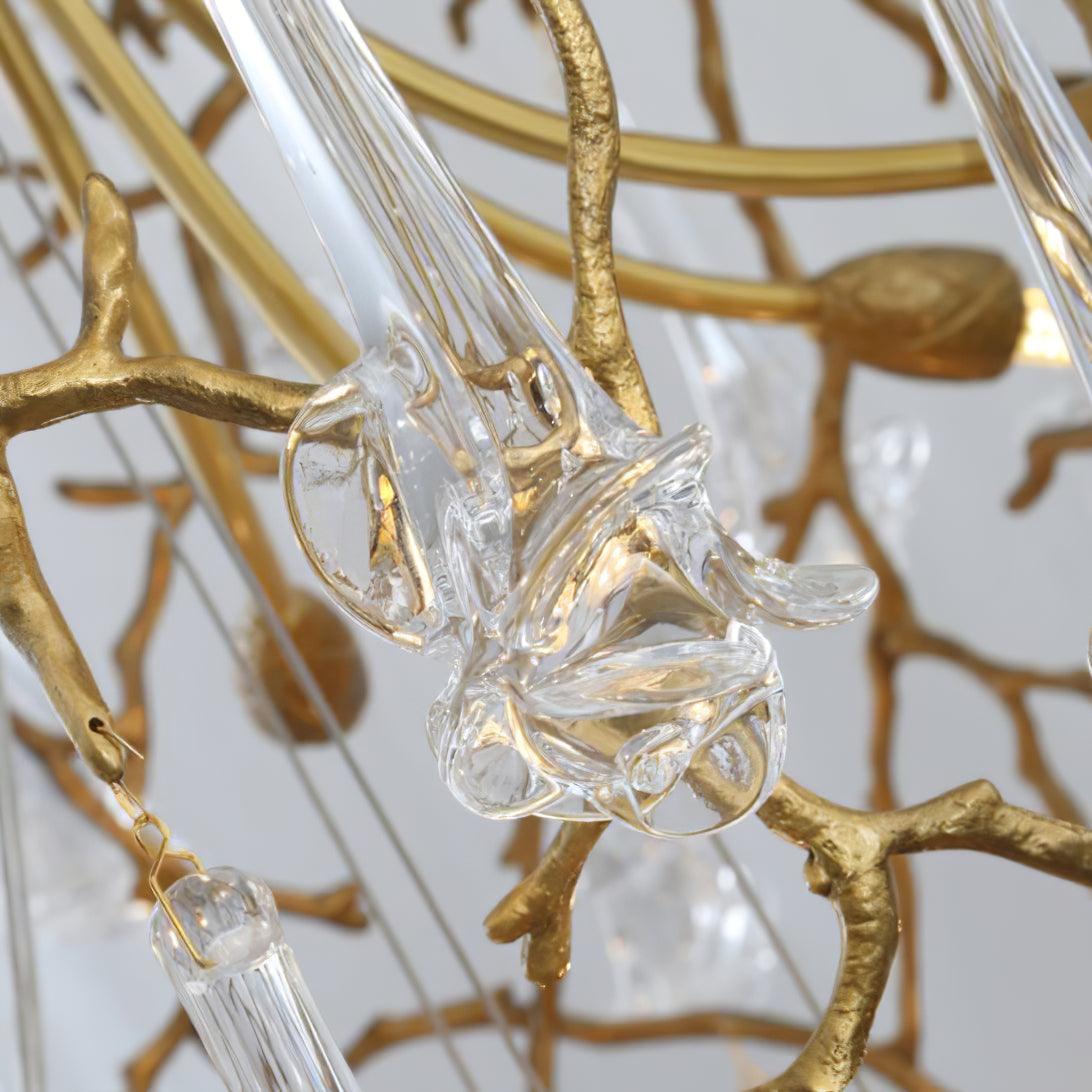 Abeleisa Tree Branch Staircase Brass Crystal Chandelier