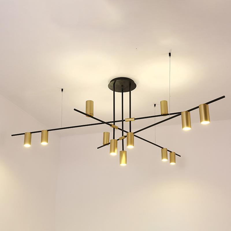 Solenelle Chandelier Tribes Brass Linear Cylinder