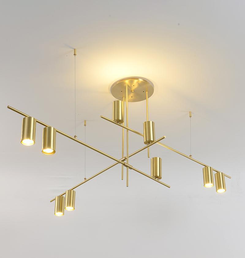 Solenelle Chandelier Tribes Brass Linear Cylinder