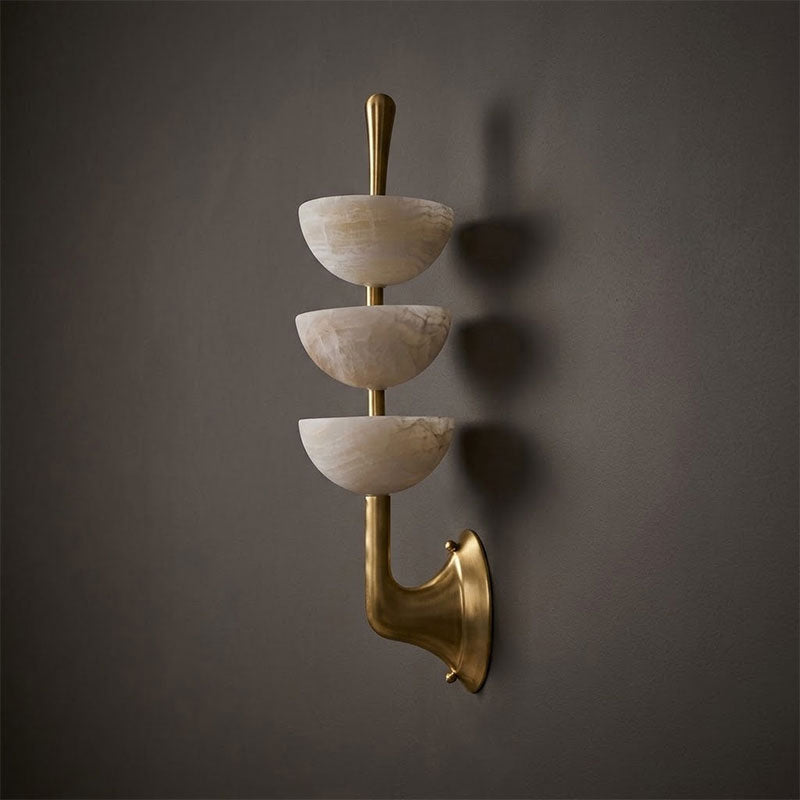 Rosestone Triple Alabaster Indoor Wall Light