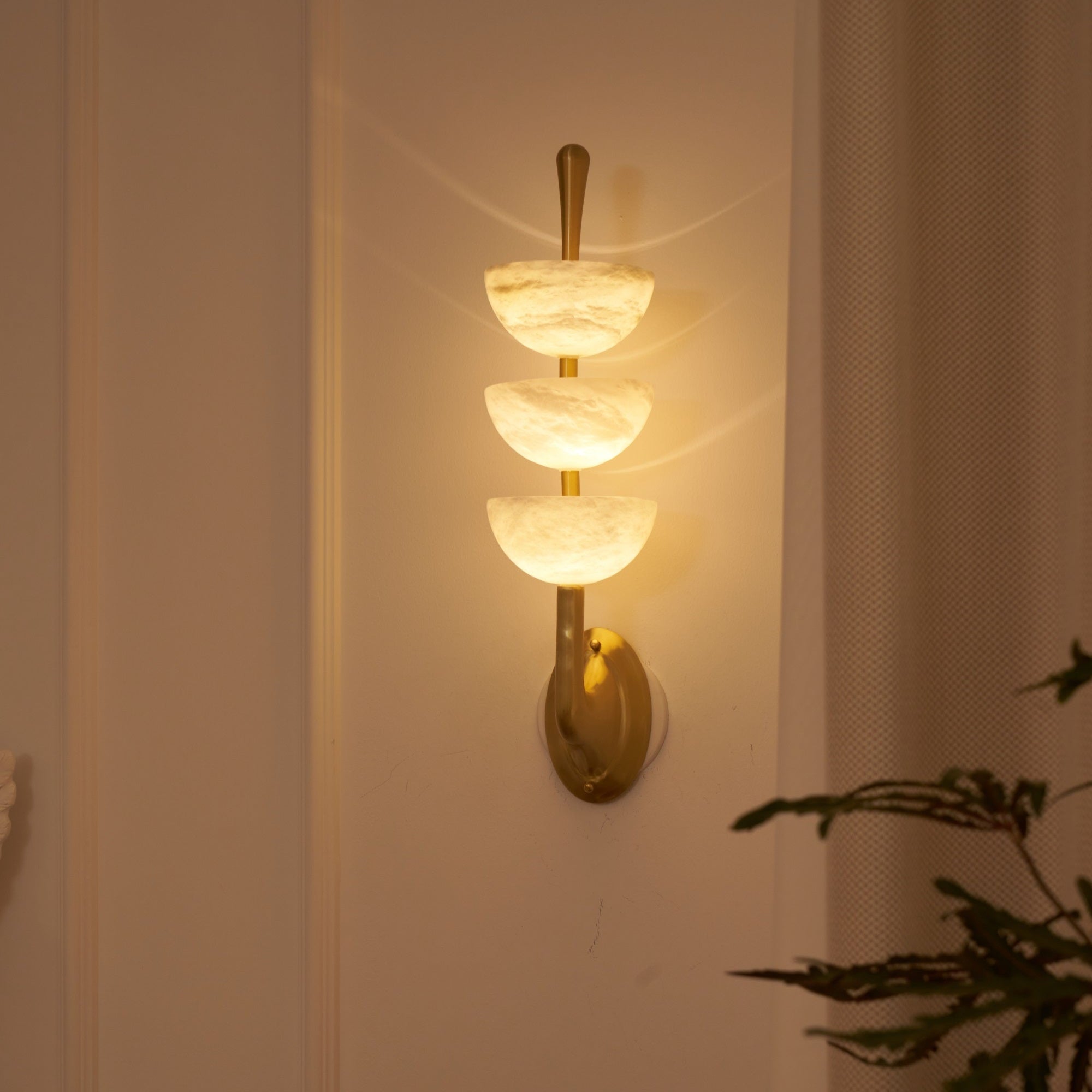 Rosestone Triple Alabaster Indoor Wall Light