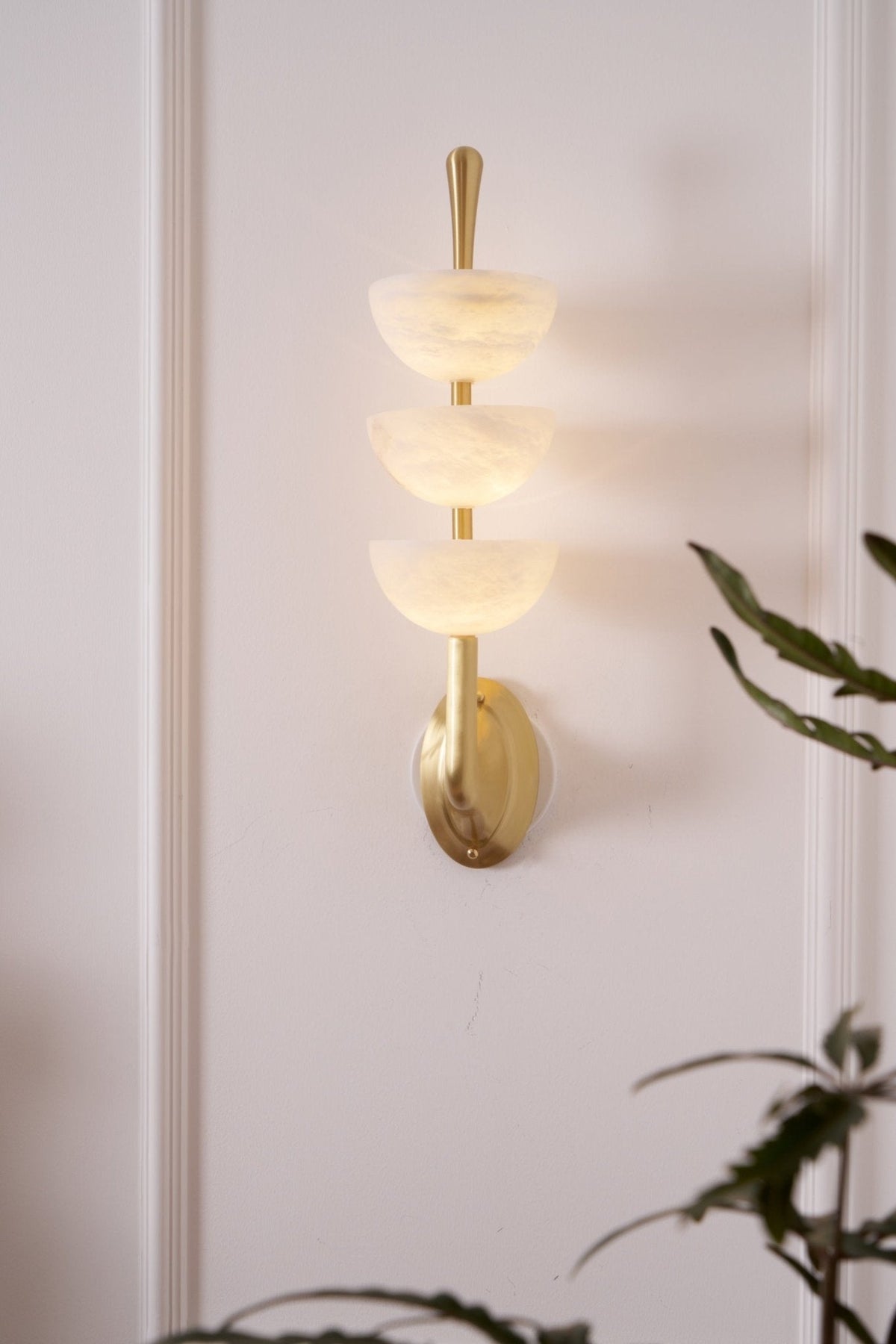 Rosestone Triple Alabaster Indoor Wall Light