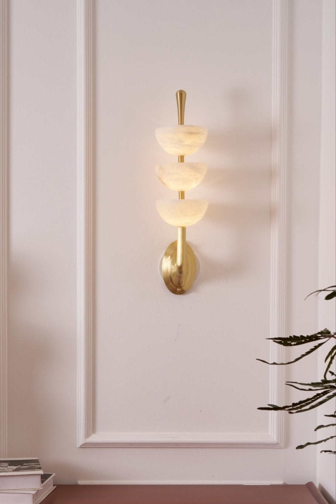 Rosestone Triple Alabaster Indoor Wall Light