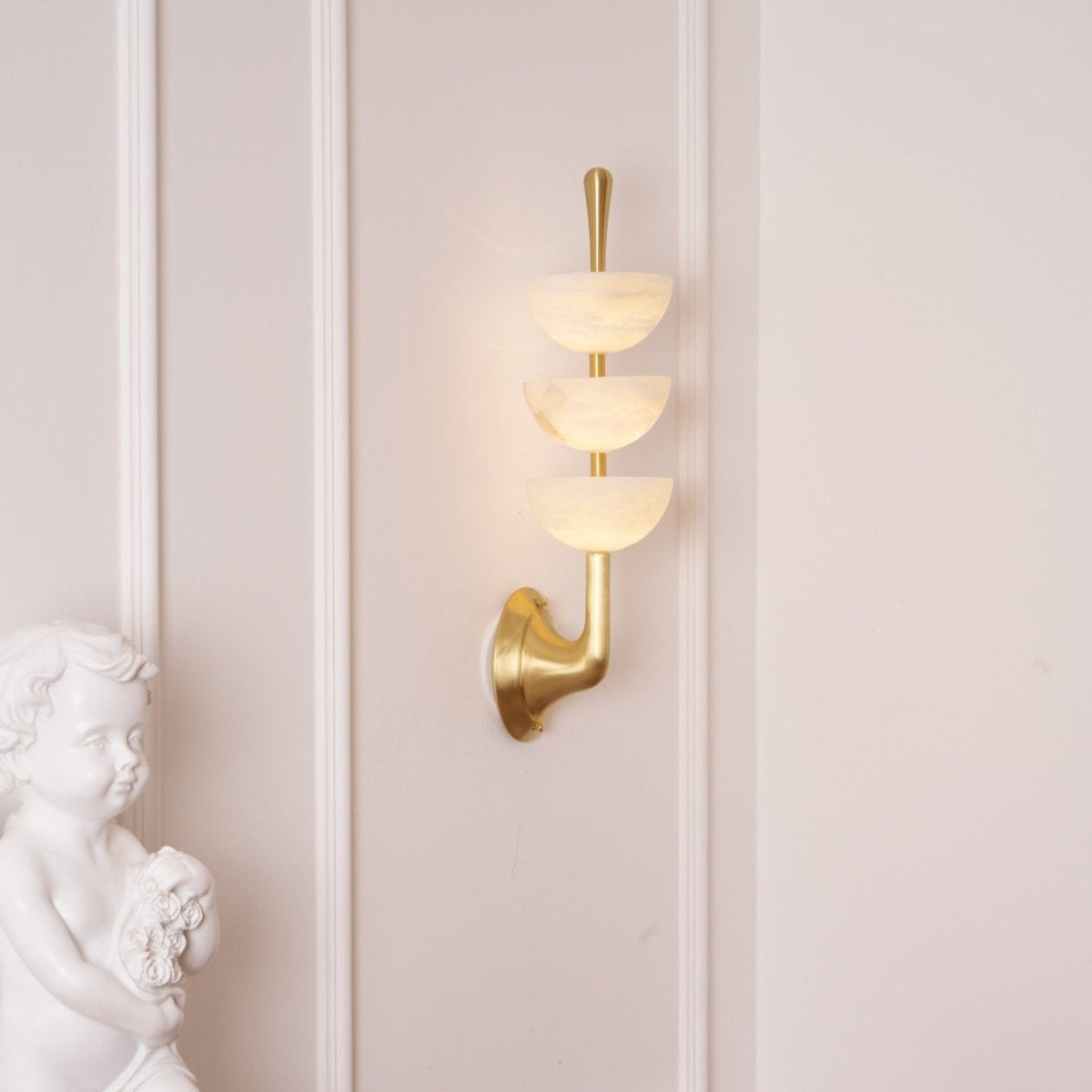 Rosestone Triple Alabaster Indoor Wall Light