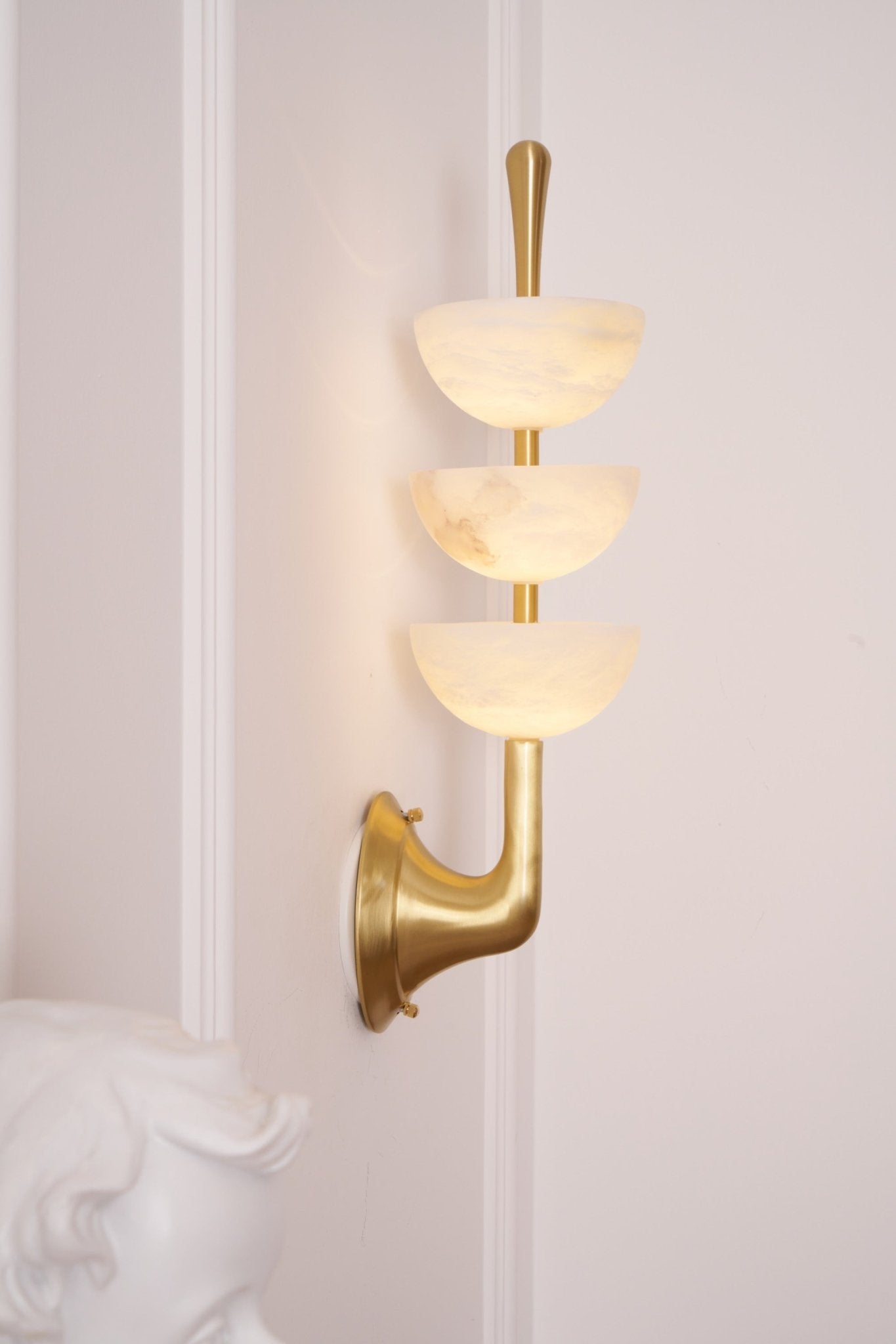 Rosestone Triple Alabaster Indoor Wall Light
