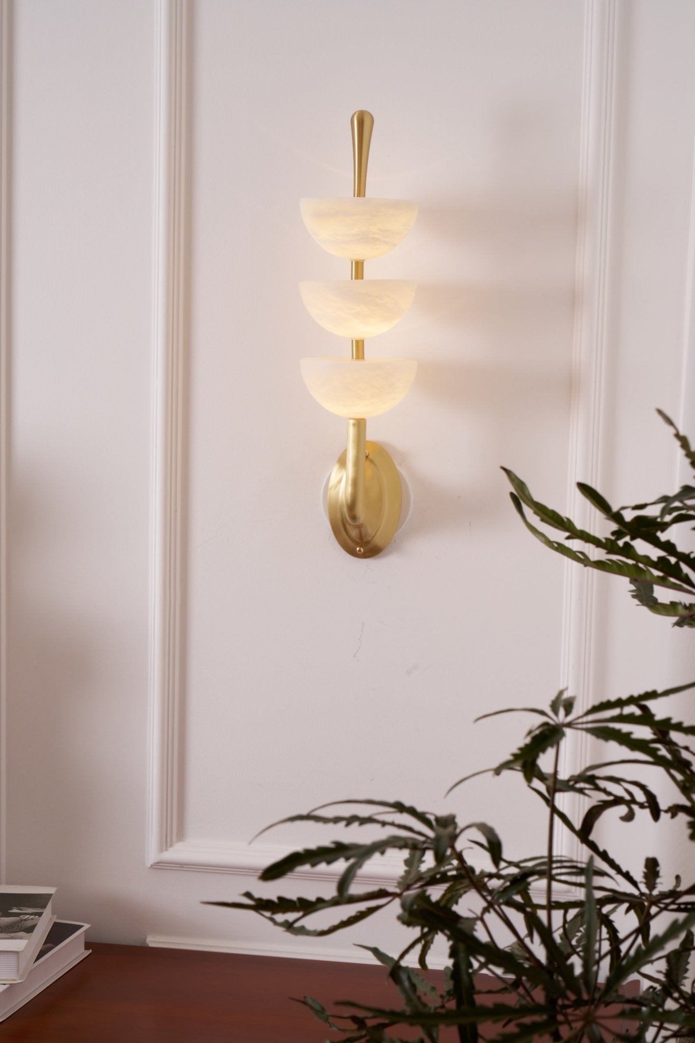 Rosestone Triple Alabaster Indoor Wall Light