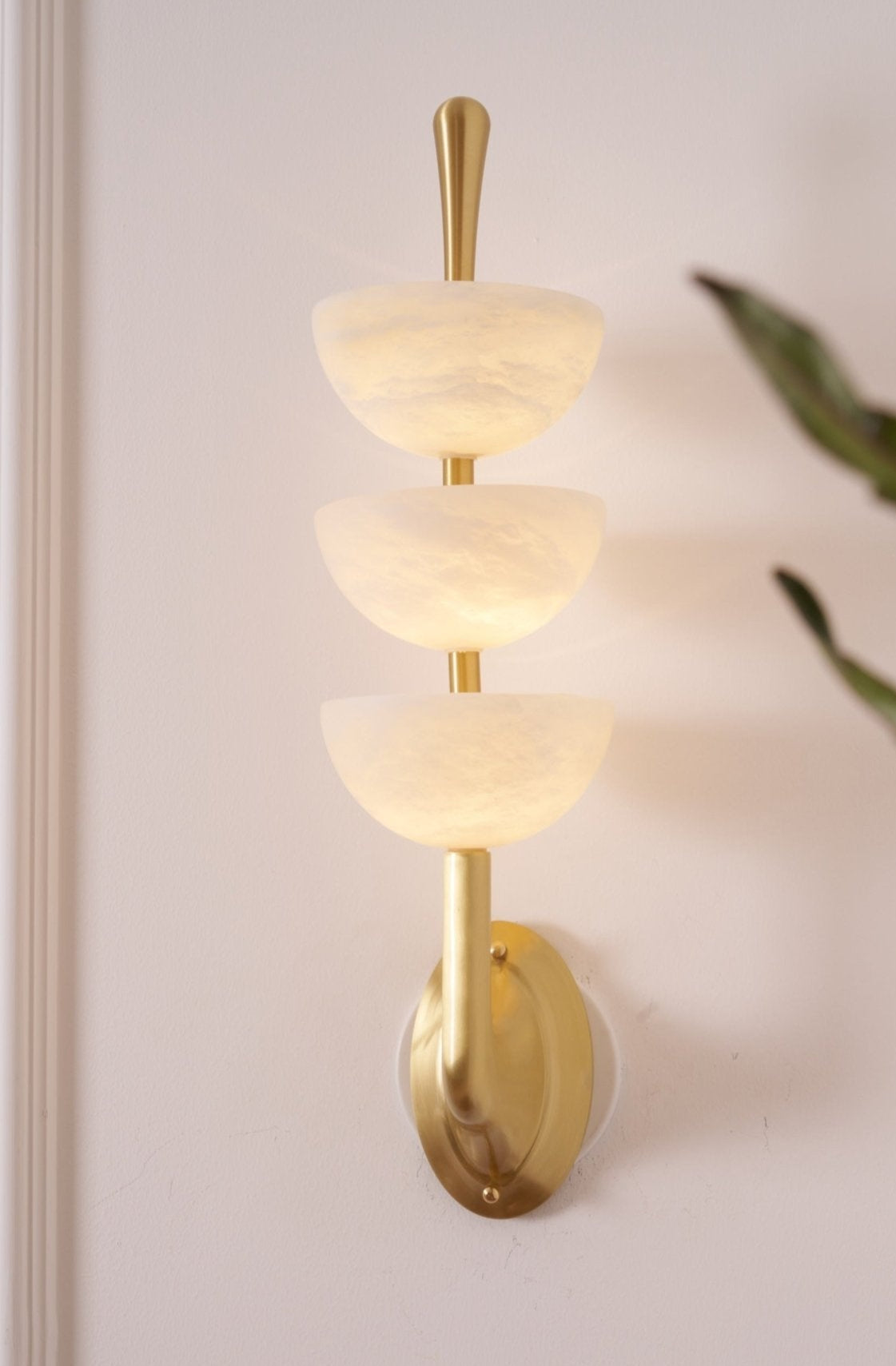 Rosestone Triple Alabaster Indoor Wall Light