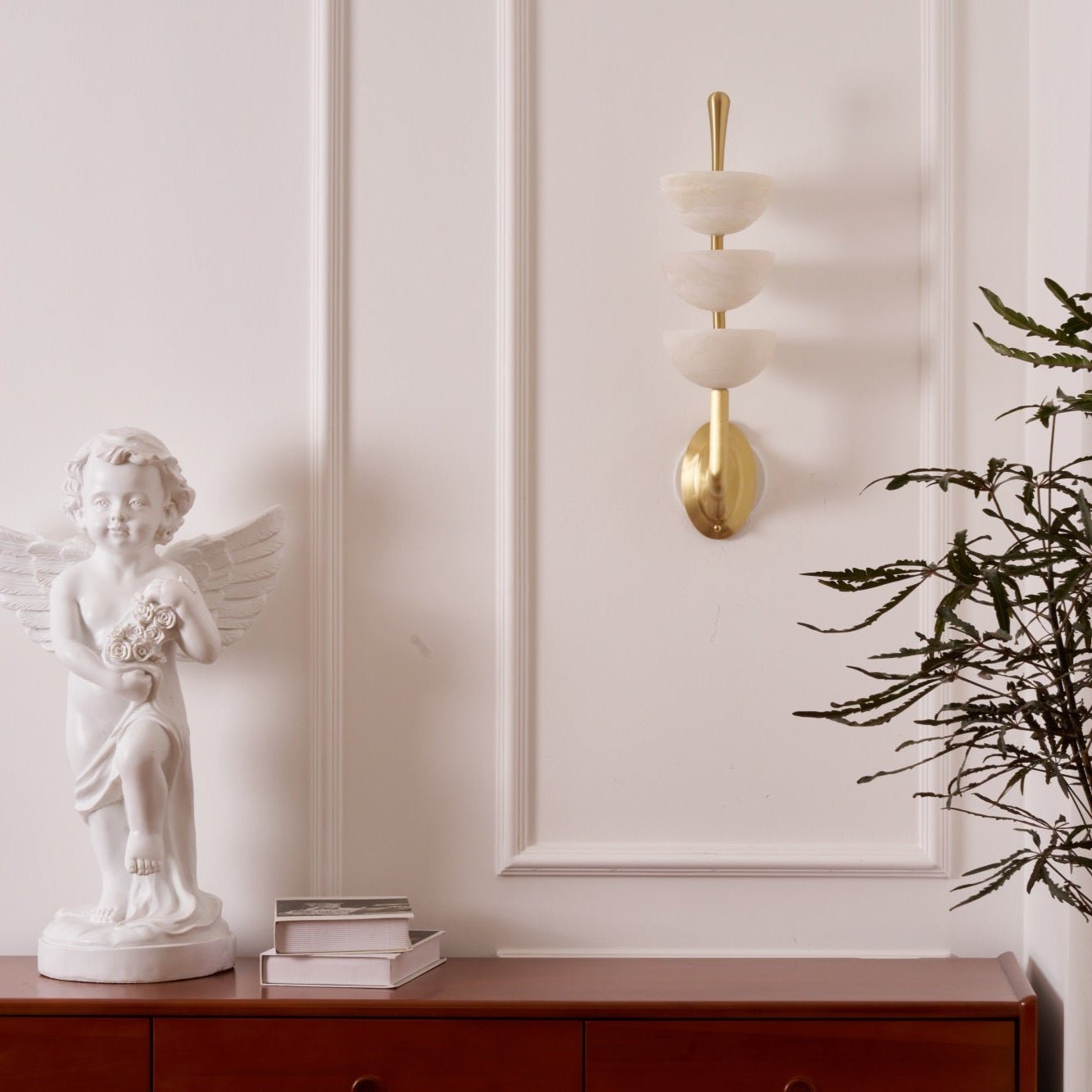 Rosestone Triple Alabaster Indoor Wall Light