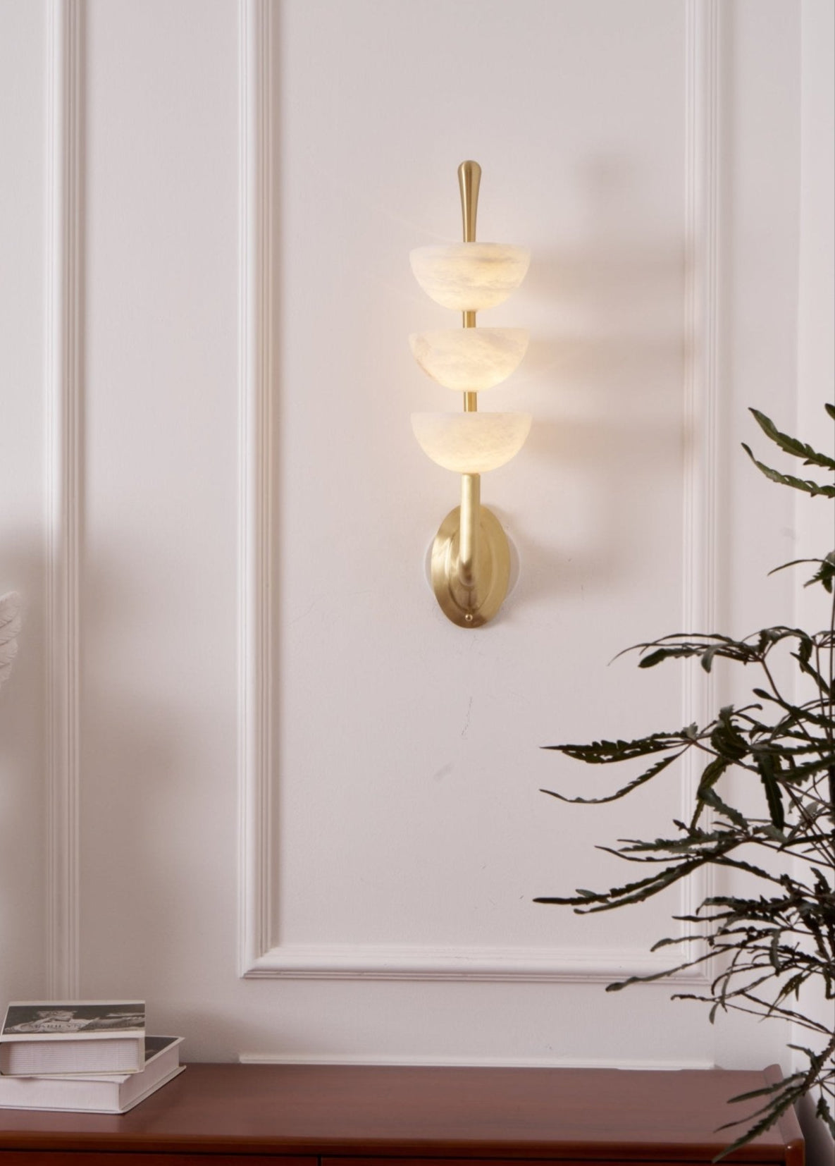 Rosestone Triple Alabaster Indoor Wall Light
