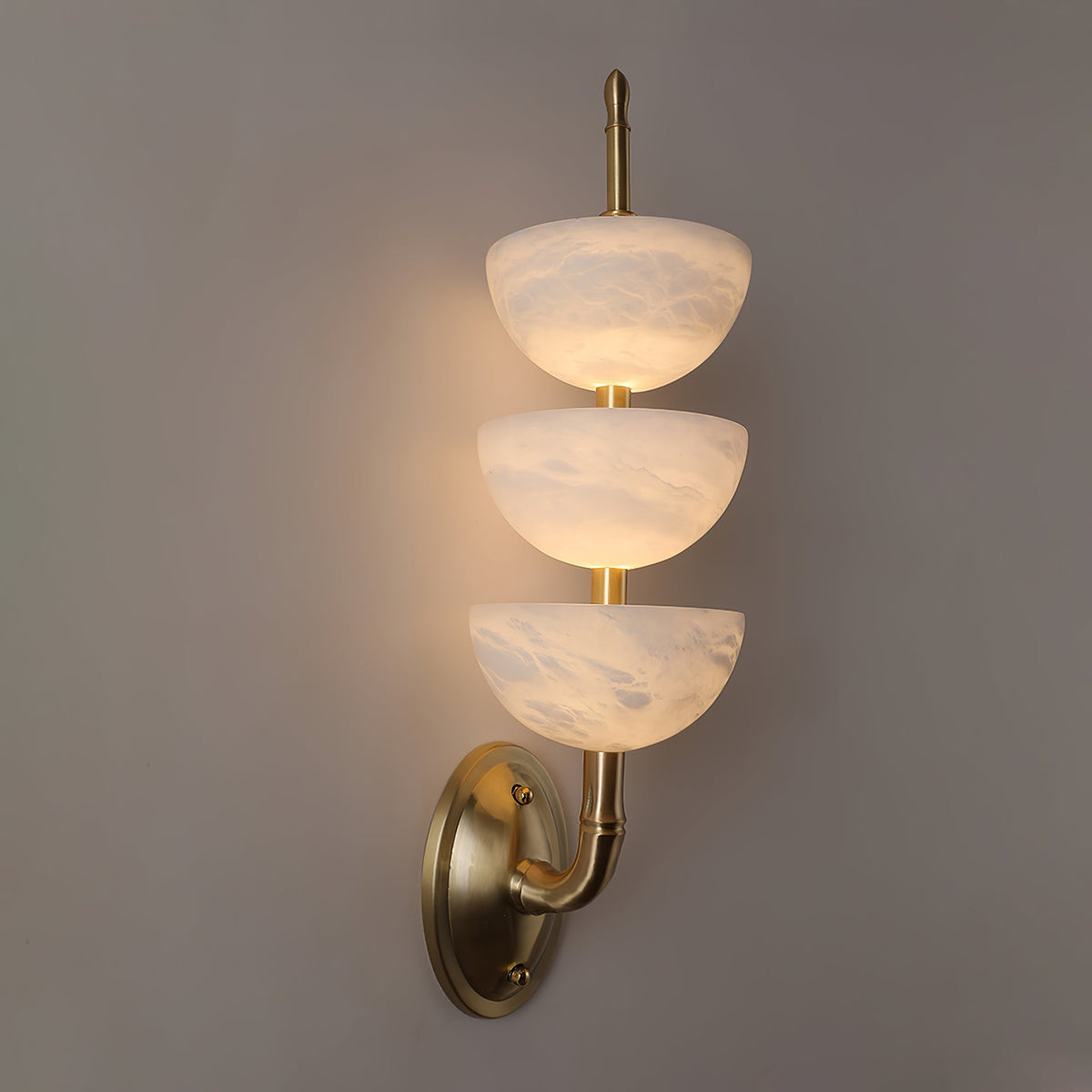 Rosestone Triple Alabaster Indoor Wall Light