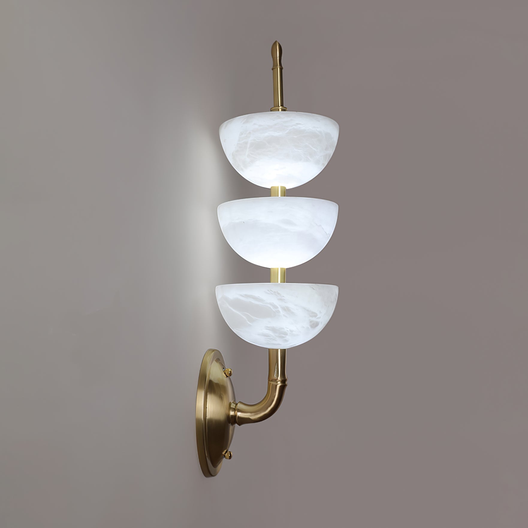 Rosestone Triple Alabaster Indoor Wall Light