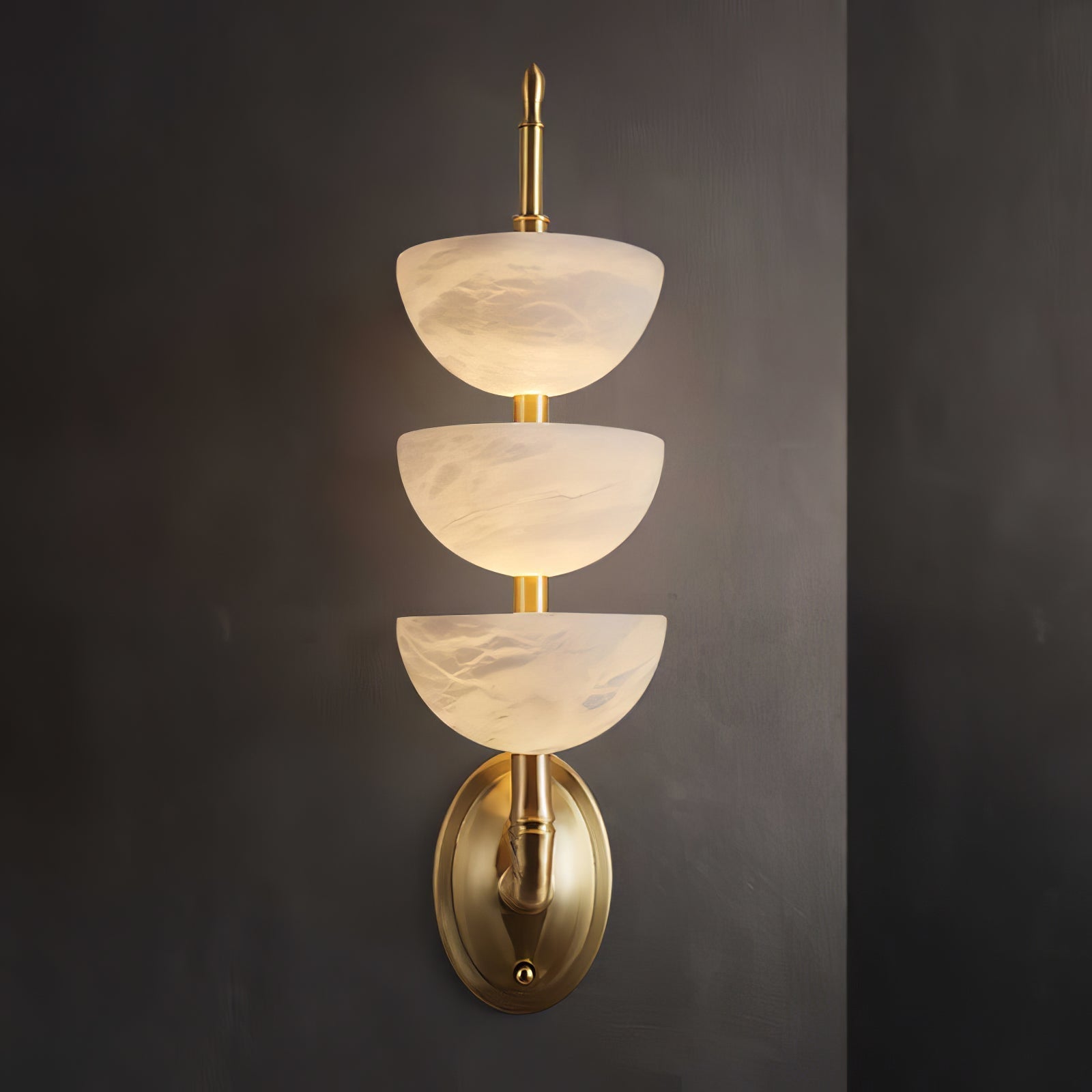 Rosestone Triple Alabaster Indoor Wall Light