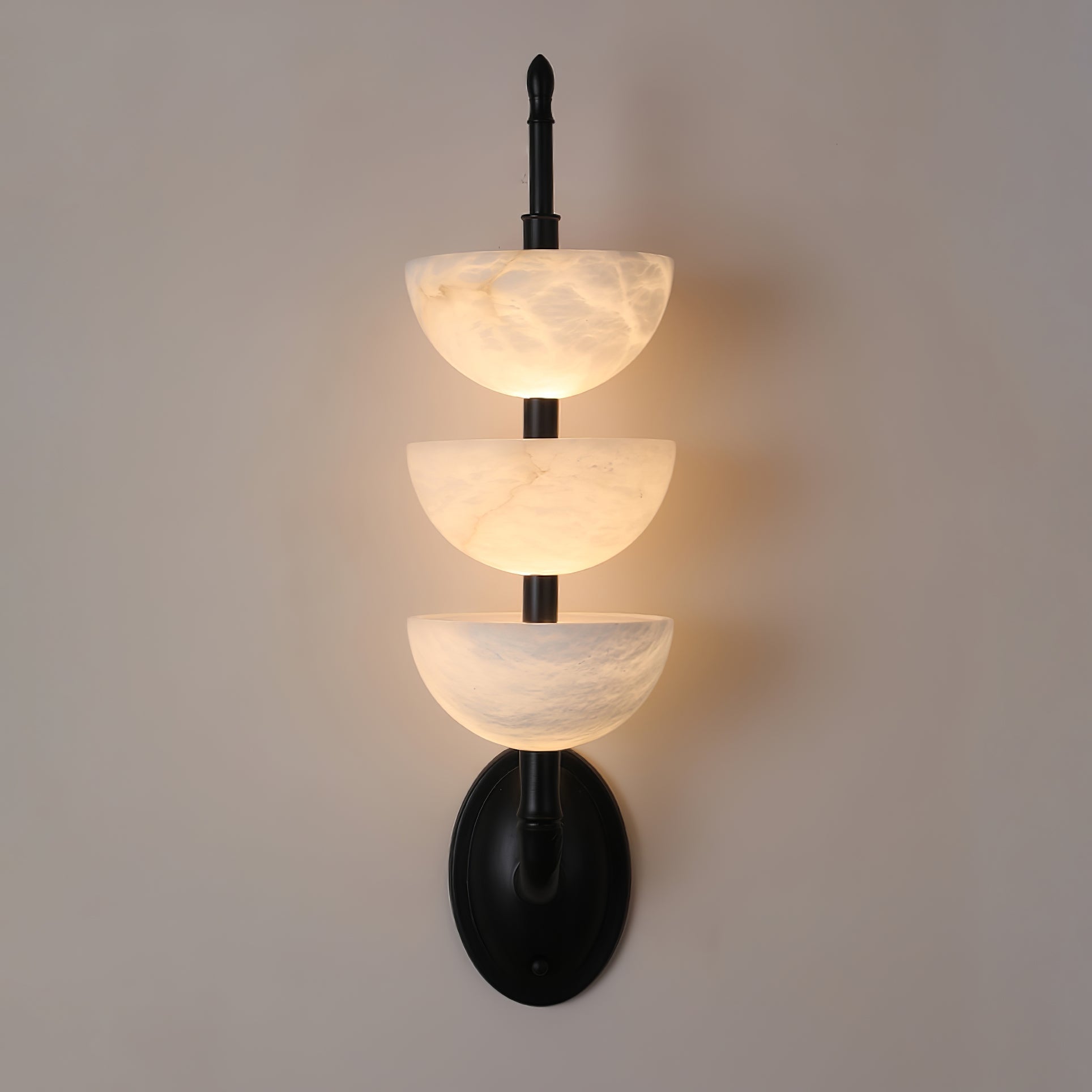 Rosestone Triple Alabaster Indoor Wall Light