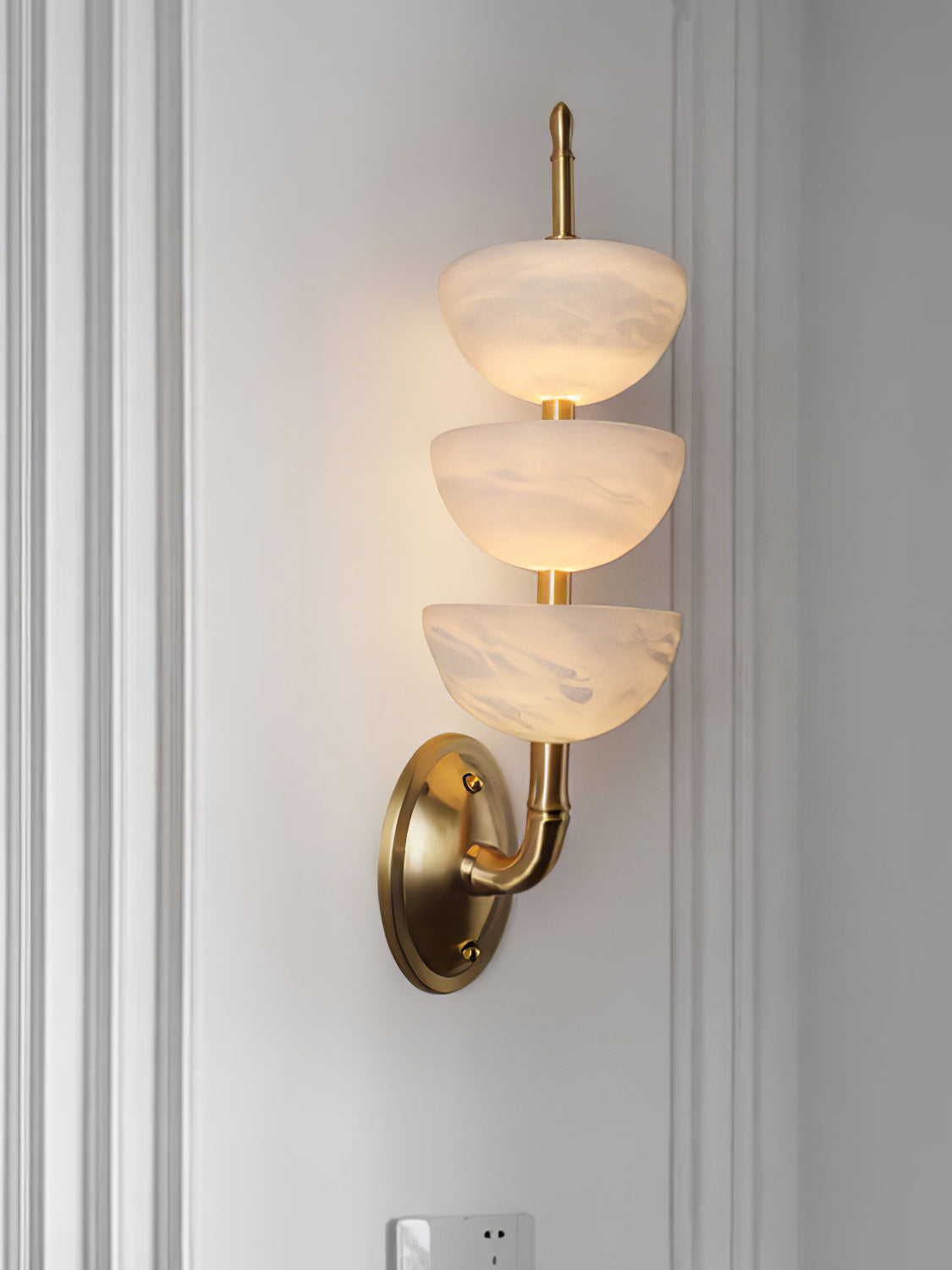 Rosestone Triple Alabaster Indoor Wall Light