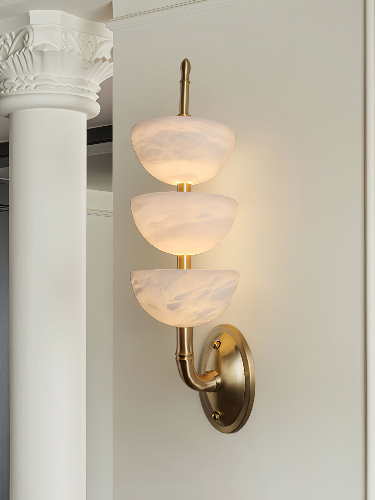 Rosestone Triple Alabaster Indoor Wall Light