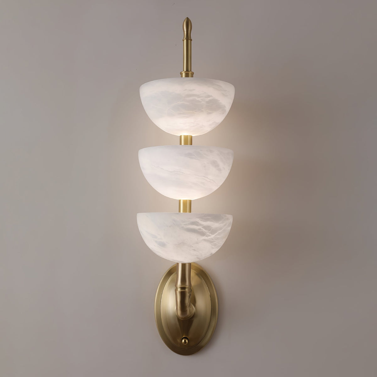 Rosestone Triple Alabaster Indoor Wall Light
