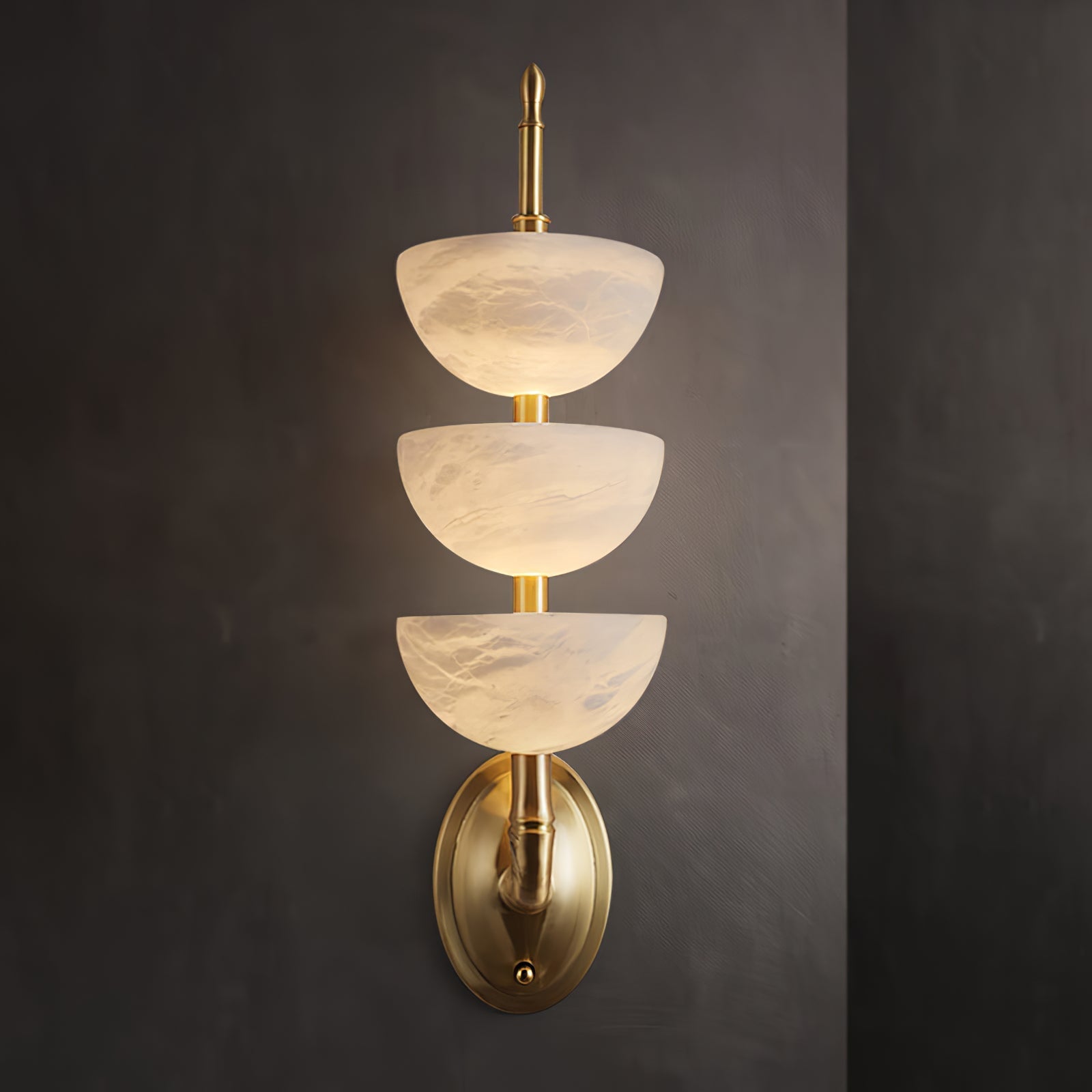 Rosestone Triple Alabaster Indoor Wall Light