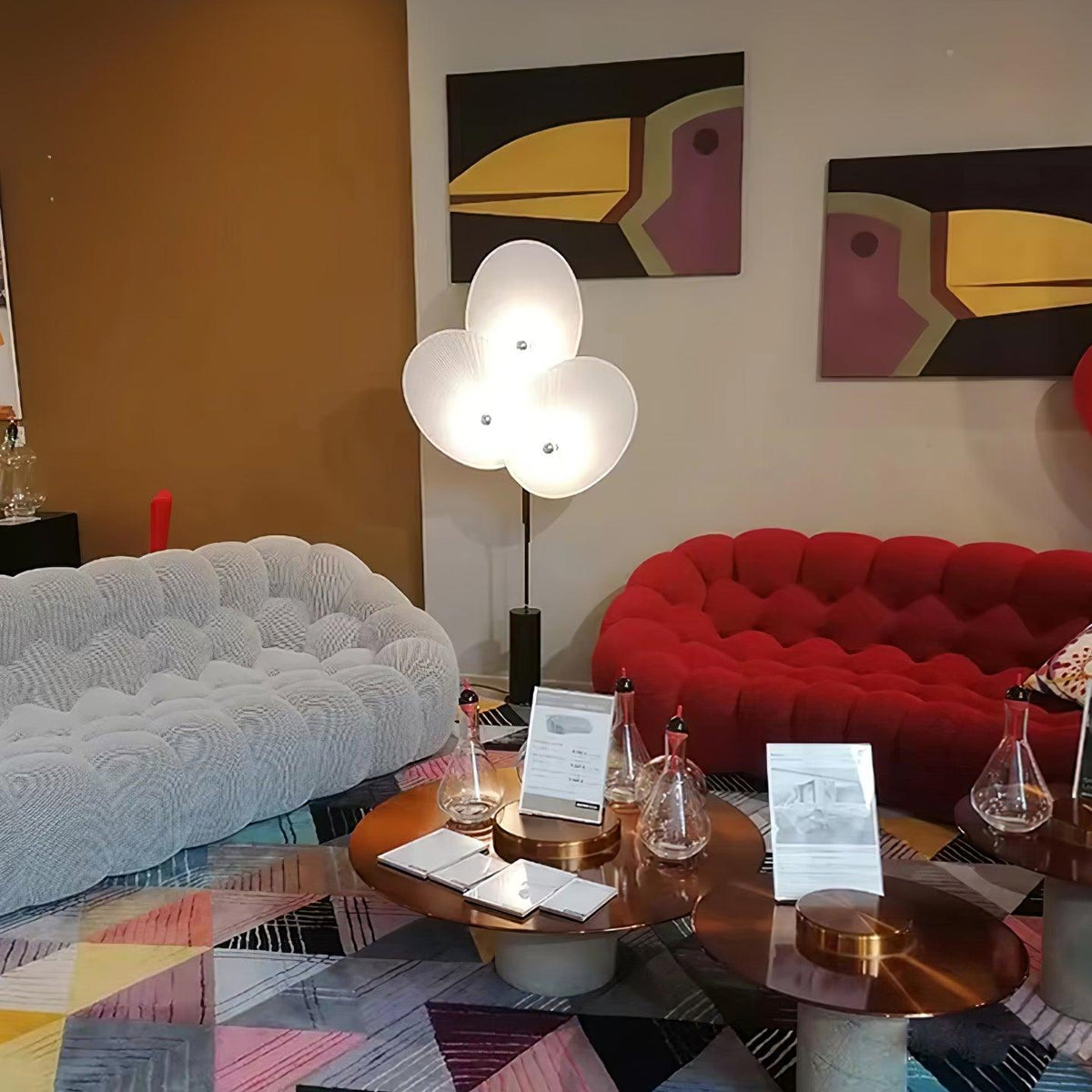 Scarlet Petal Fabric Floor Lamp