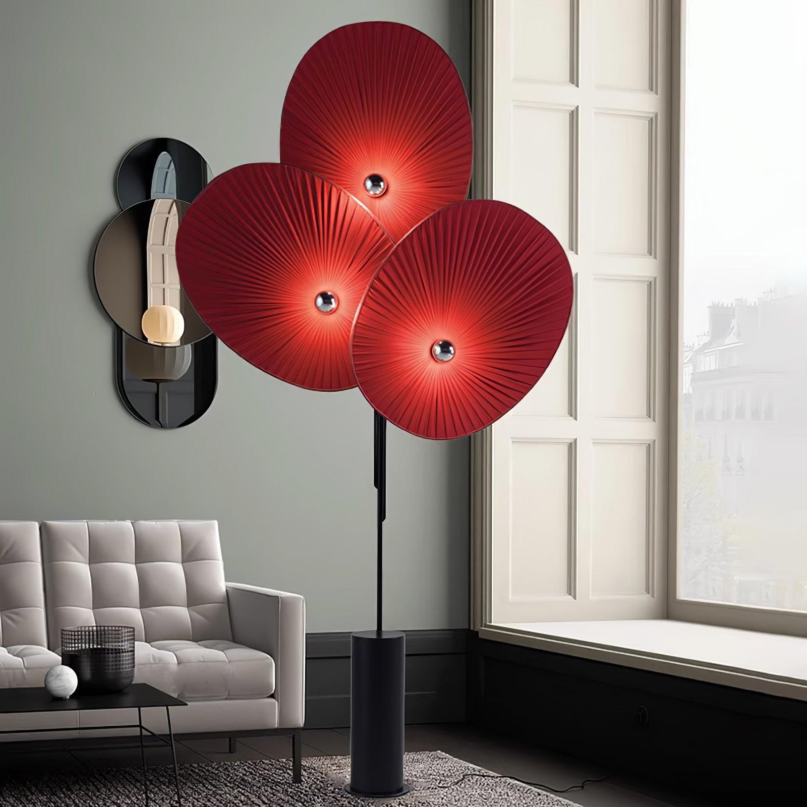 Scarlet Petal Fabric Floor Lamp