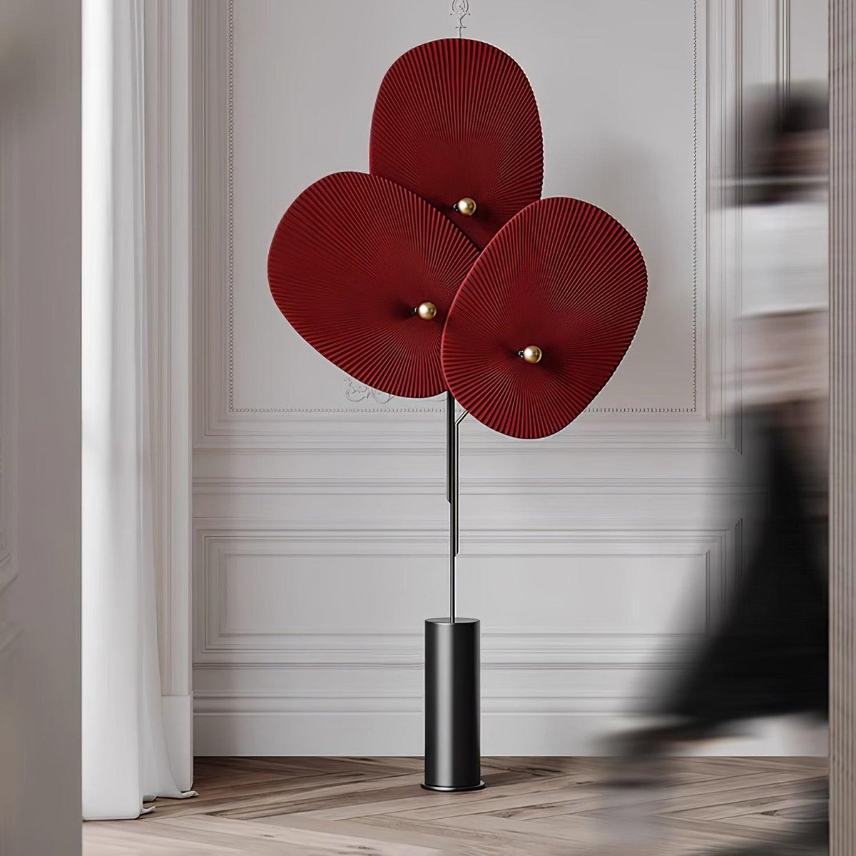 Scarlet Petal Fabric Floor Lamp