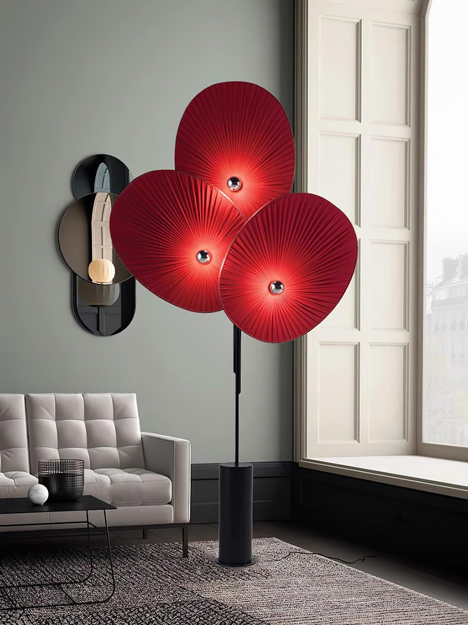 Scarlet Petal Fabric Floor Lamp
