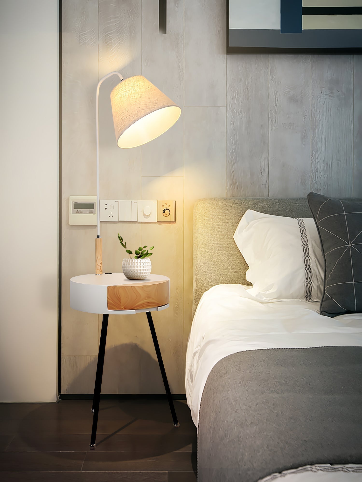 Lumo Tripod Fabric Floor Lamp