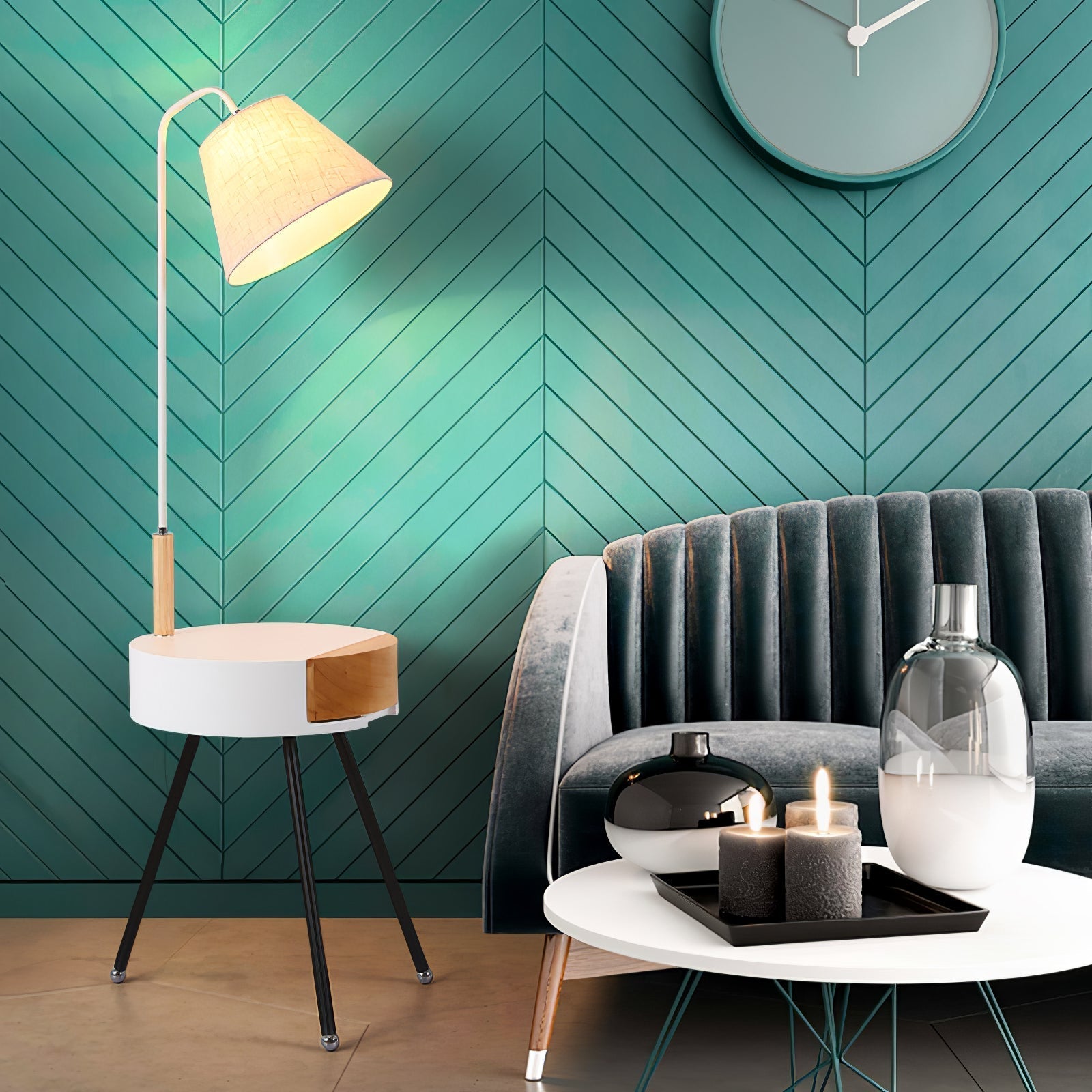 Lumo Tripod Fabric Floor Lamp