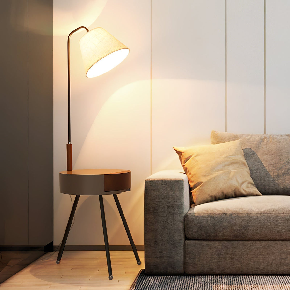 Lumo Tripod Fabric Floor Lamp