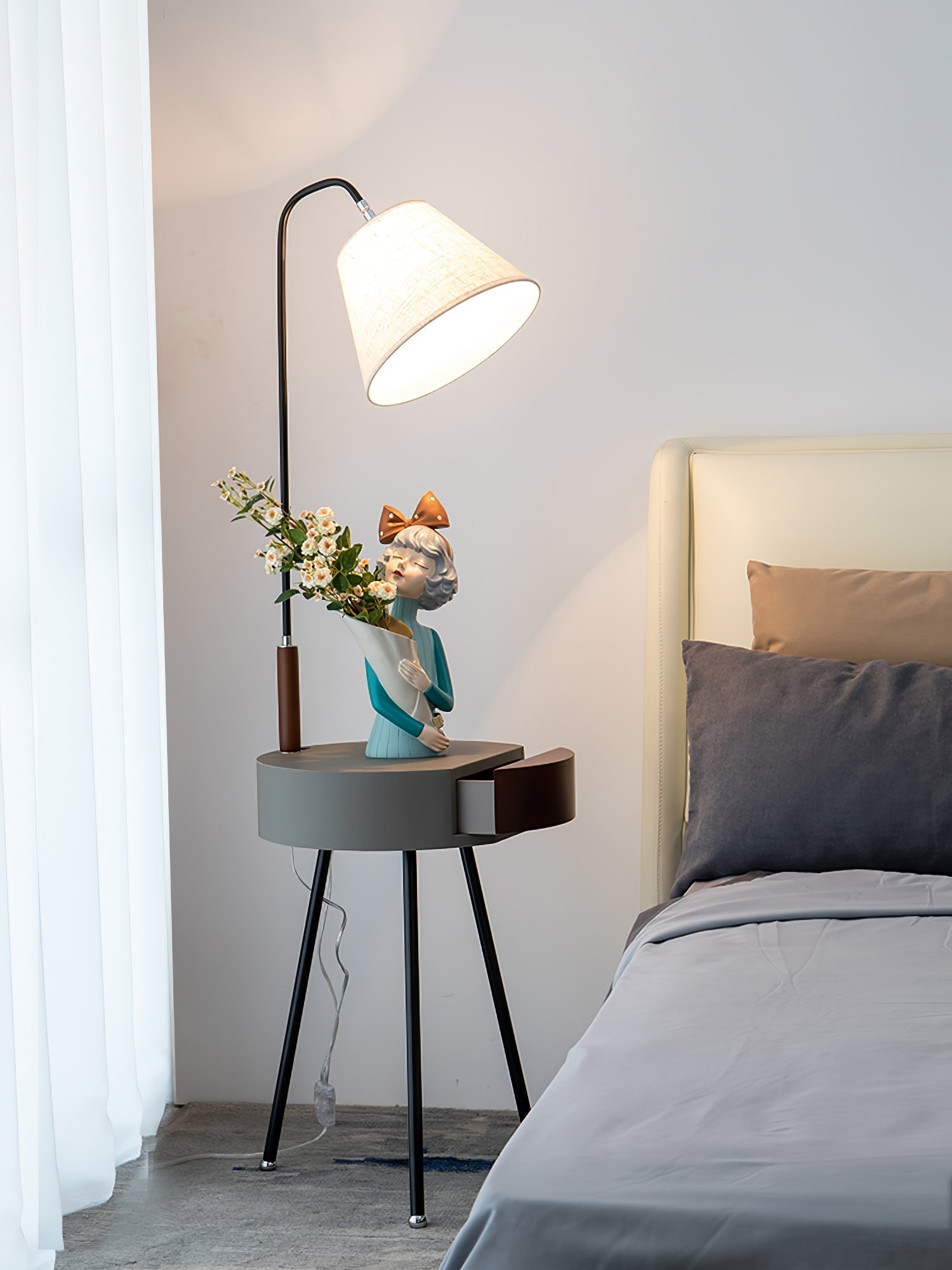 Lumo Tripod Fabric Floor Lamp