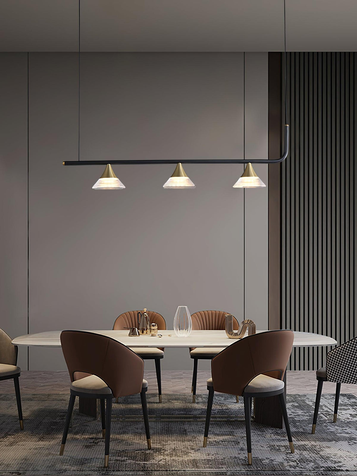Auranielle Mid Century Modern Brass Pendant Light