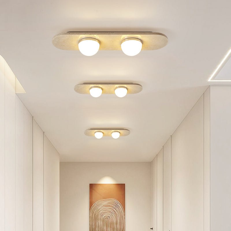 Ivan Travertine Triple Bar Ceiling Light